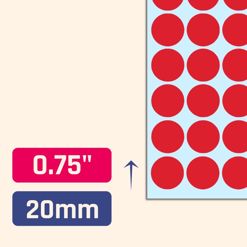 TownStix 2000 Pack, 3/4" Round Dot Stickers Circle Labels - Red - Image 2